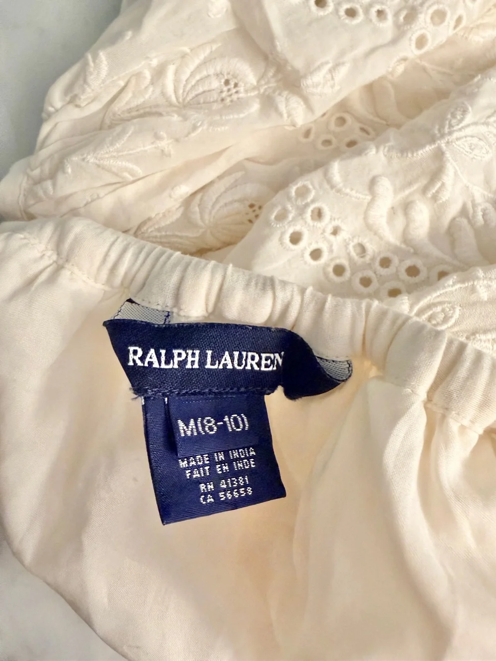 Ralph Lauren Kids Cream Eyelet Lace Skirt Size 8-10